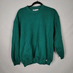 Vintage 80s‎ Russell Athletic Womens XL Green Faded Blank Sweatshirt Made In USA